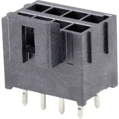 Un connecteur noir rectangulaire avec six trous et six broches métalliques sur le bord inférieur, utilisé pour les connexions électroniques.