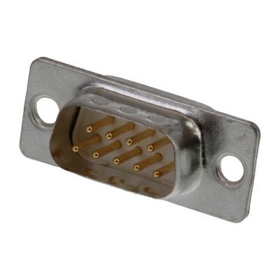'Connecteur D-Sub à neuf broches, boîtier métallique, adapté aux applications informatiques et de communication.'
