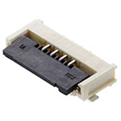 Connecteur électrique plat à broches multiples, adapté aux connexions de circuits imprimés dans les appareils électroniques.