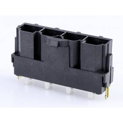 Connecteur en plastique noir, rectangulaire, avec plusieurs emplacements parallèles, adapté aux composants électroniques.