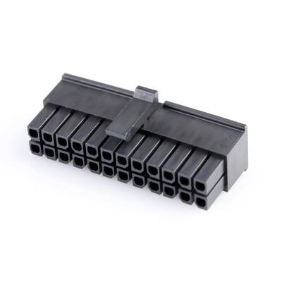 Un connecteur d'alimentation ATX noir à 24 broches, souvent utilisé pour relier l'alimentation à la carte mère dans un ordinateur.