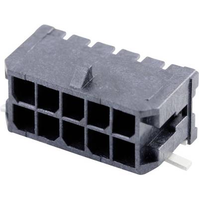 Connecteur avec six broches carrées disposées en deux rangées, en plastique noir. Adapté pour les connexions électroniques.