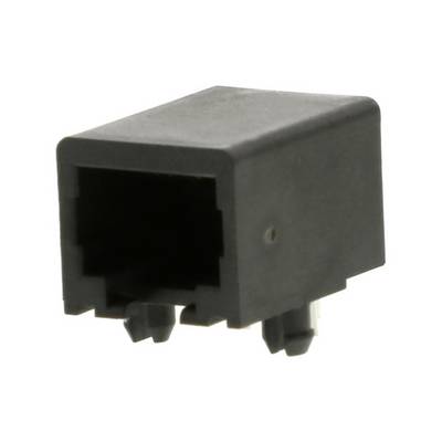 Boîtier en plastique noir avec ouverture rectangulaire, pour connexions d'appareils électroniques.