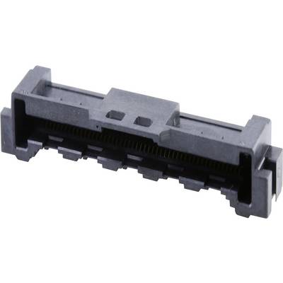 Un connecteur noir en plastique de forme rectangulaire avec plusieurs broches, utilisé pour les connexions électroniques dans les appareils.