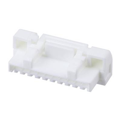 Un connecteur en plastique blanc avec plusieurs ouvertures de raccordement, adapté pour les connexions électroniques.