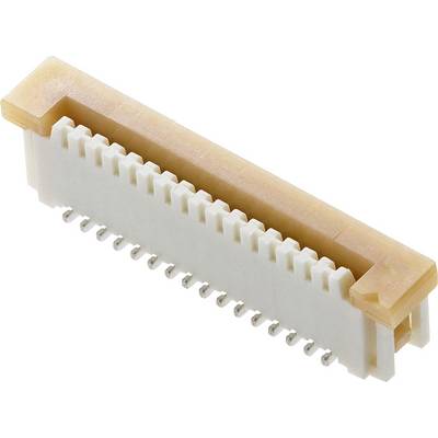 Une fiche électronique multibroche, utilisée pour connecter des cartes de circuit imprimé. Principalement en plastique beige avec des contacts métalliques.