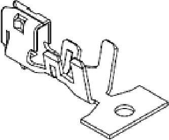 Dessin technique en noir et blanc d'un connecteur électrique avec un design rectangulaire et ajouré, vu de côté.