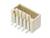 Un connecteur beige doté de six contacts métalliques courbés vers le bas. Adapté pour les connexions électroniques.