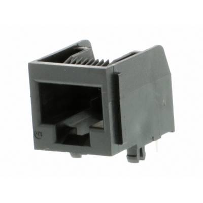 'Connecteur RJ45 noir, utilisé pour les connexions Ethernet dans les réseaux et les appareils de télécommunication.'