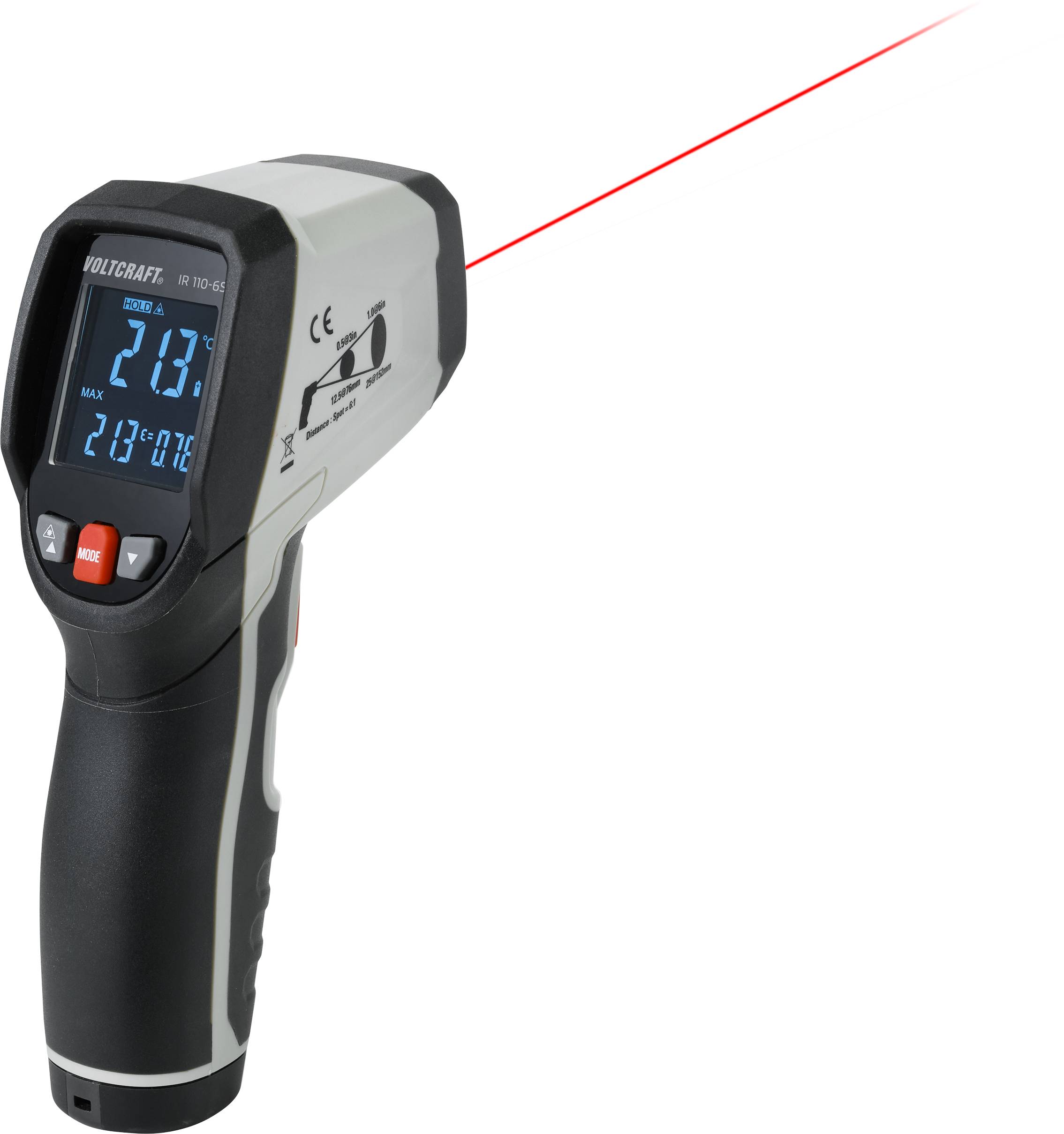 VOLTCRAFT IR110-6S Thermomètre infrarouge de précision Optique 6:1 0 - 110 °C-4
