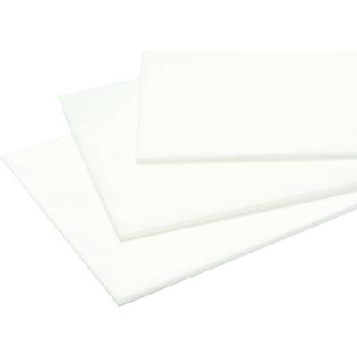 Trois plaques de mousse blanche empilées à un léger angle les unes par rapport aux autres.