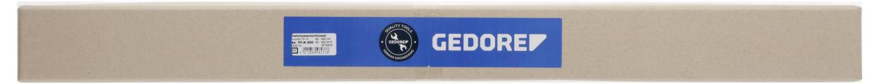 Une boîte en carton avec une étiquette bleue portant le nom de marque « GEDORE ».