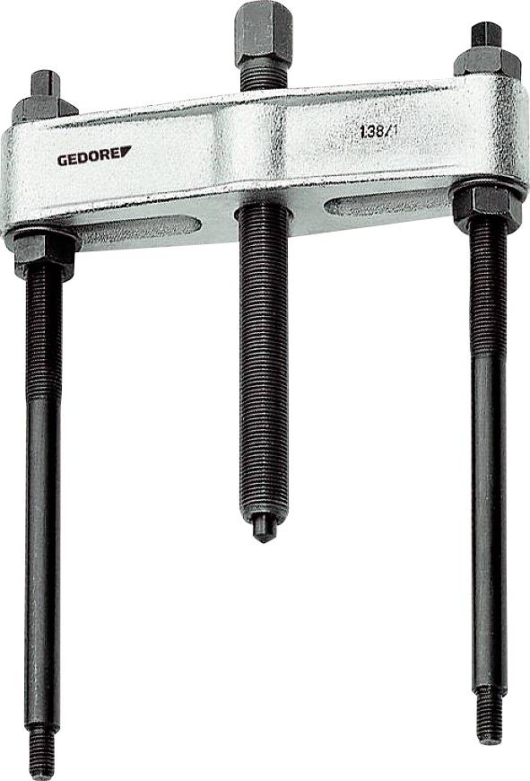 Extracteur métallique à trois longues vis, utilisé pour démonter des pièces grippées, telles que des poulies ou des roulements.