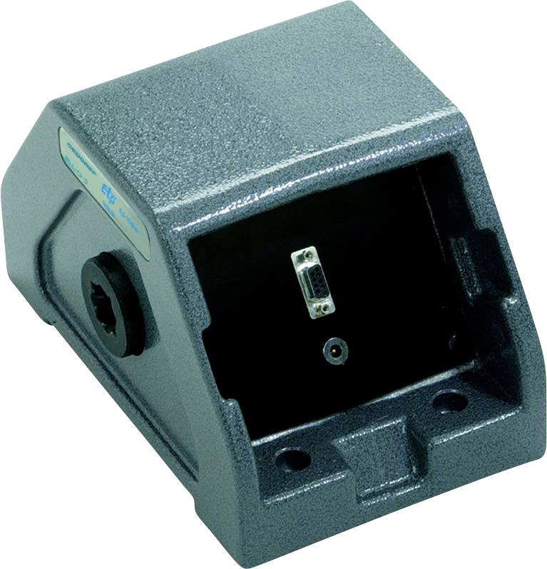 Boîtier métallique avec ouverture rectangulaire et connecteur interne. Adapté pour la protection des composants électroniques.