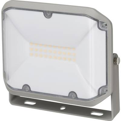 Projecteur LED gris avec un diffuseur rectangulaire dépoli et un support de montage, présenté en vue de face.