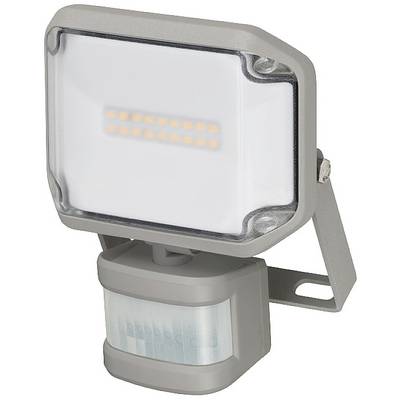 Un projecteur LED carré dans un boîtier gris, équipé d'un détecteur de mouvement en bas, orienté vers l'avant.