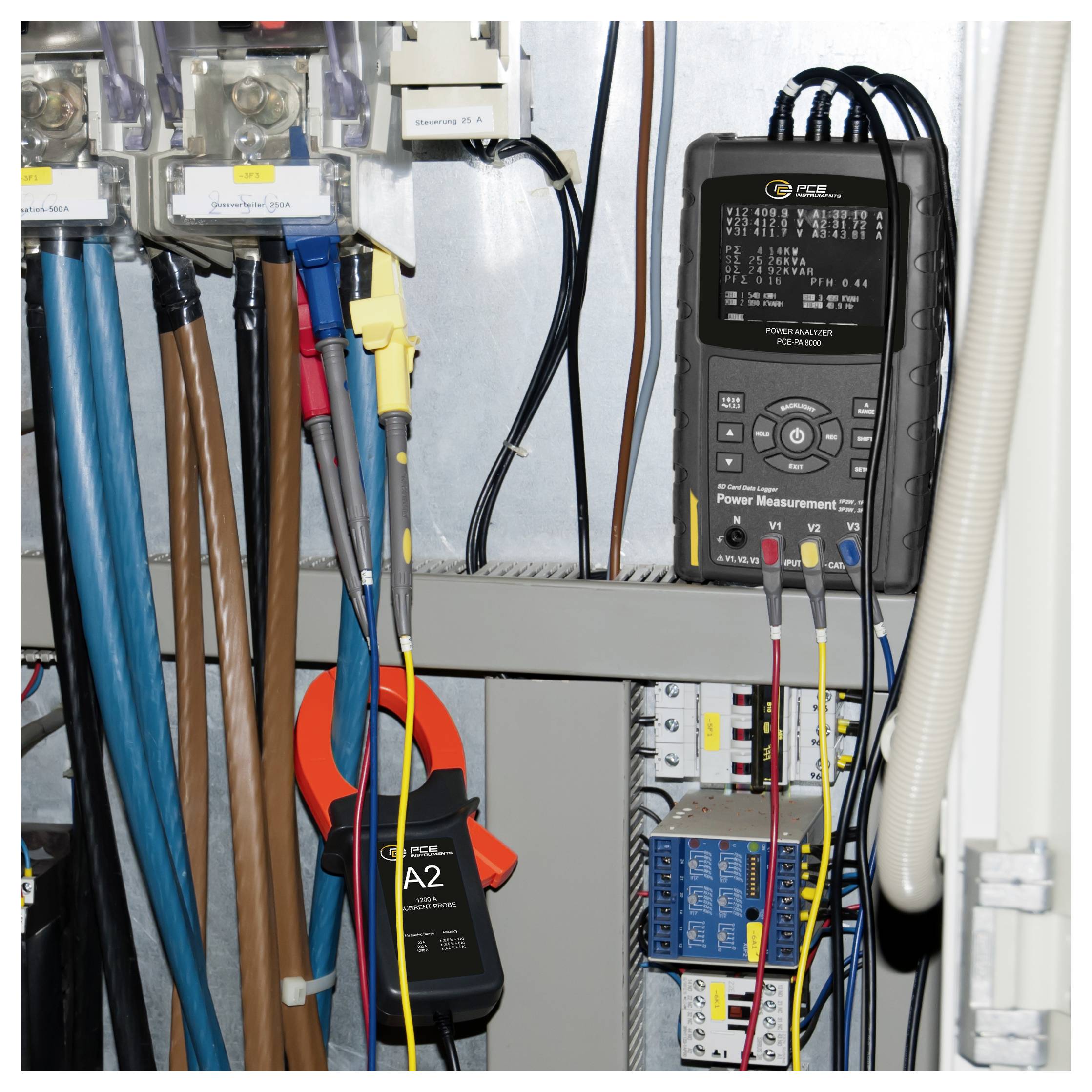 PCE Instruments PCE-PA 8000 Analyseur de réseau triphasé avec fonction enregistreur, avec pince ampèremétrique-5