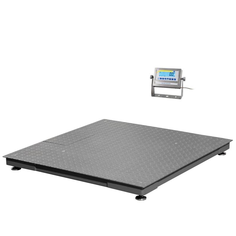 Plateforme de balance au sol industrielle avec un indicateur d'affichage numérique monté au-dessus