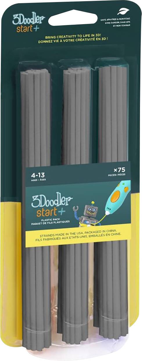 3Doodler 3DS-ECO08-GREY-75 Start Filament PLA gris 75 pc(s)