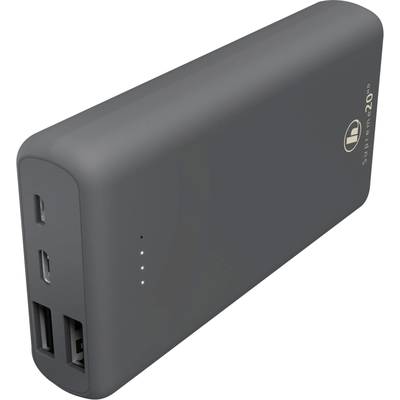 Hama Supreme 20HD Powerbank (batterie supplémentaire) 20000 mAh Fast Charge LiPo gris foncé affichage du statut-0