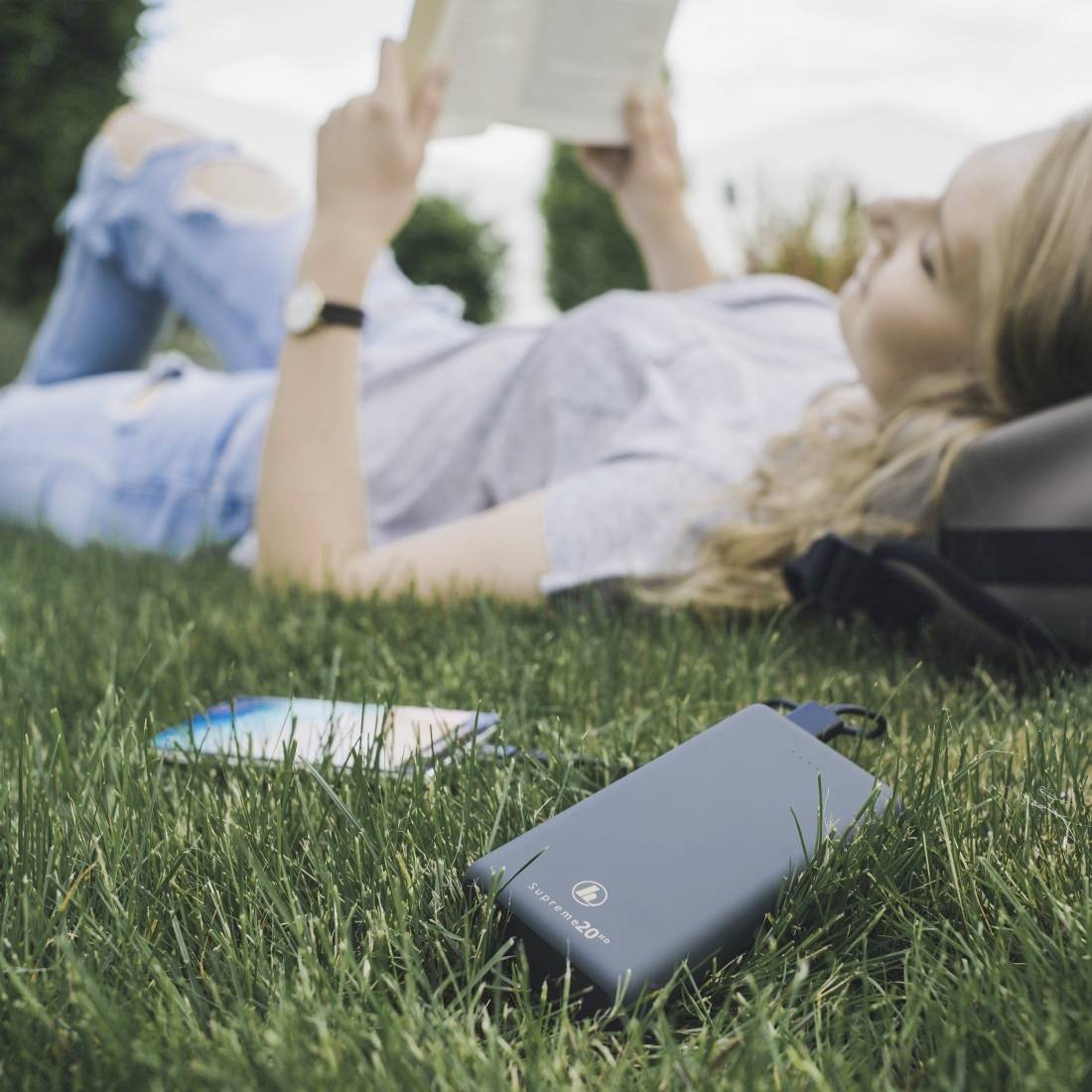 Hama Supreme 20HD Powerbank (batterie supplémentaire) 20000 mAh Fast Charge LiPo gris foncé Affichage du statut-1