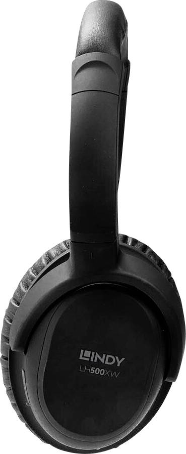 LINDY LH500XW Casque supra-auriculaire sans fil noir Noise Cancelling micro-casque, volume réglable, coques pivotantes-1