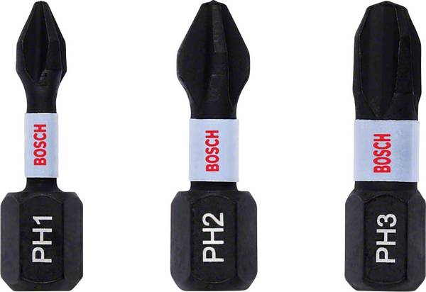 Bosch Accessories Bosch Power Tools 2608522470 Embout cruciforme 3 pièces cruciforme Phillips zone de torsion