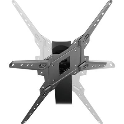 Support de montage pour écran plat, pivotant et inclinable, avec plusieurs bras de fixation sur une base centrale.
