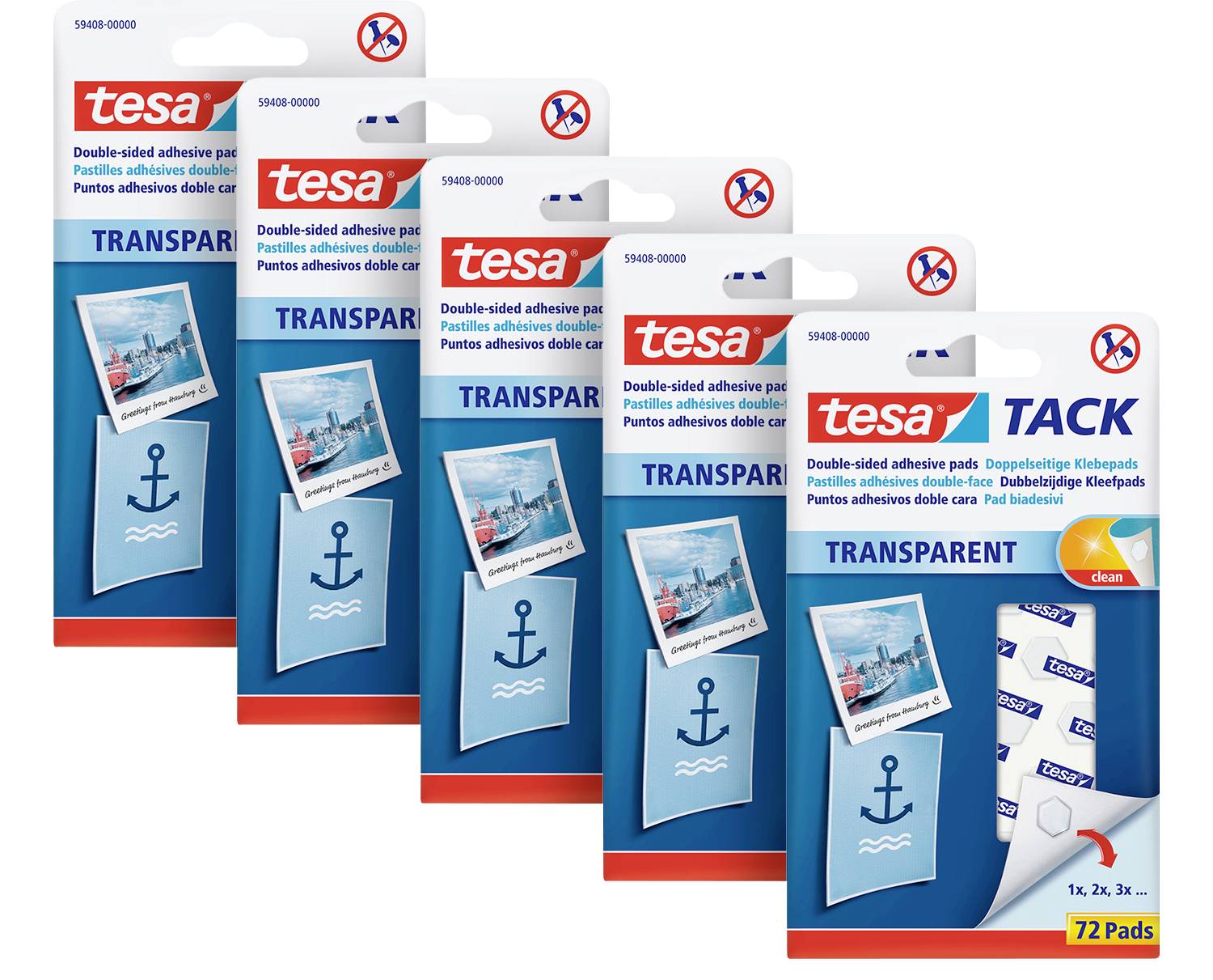 Pastilles adhésives double-face tesa 59408-00500-00 transparent 360 pc(s)