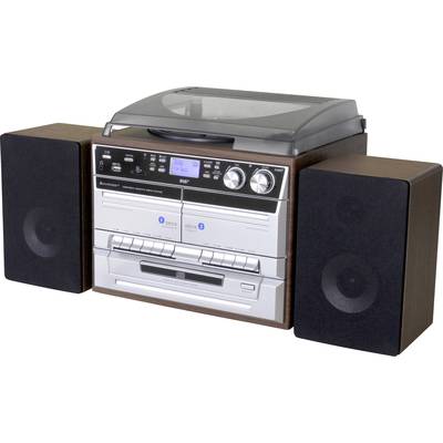soundmaster MCD5550DBR Chaîne stéréo AUX, Bluetooth, CD, DAB+, Cassette, Lecteur de disque, Radiocassette, SD, FM, USB, 