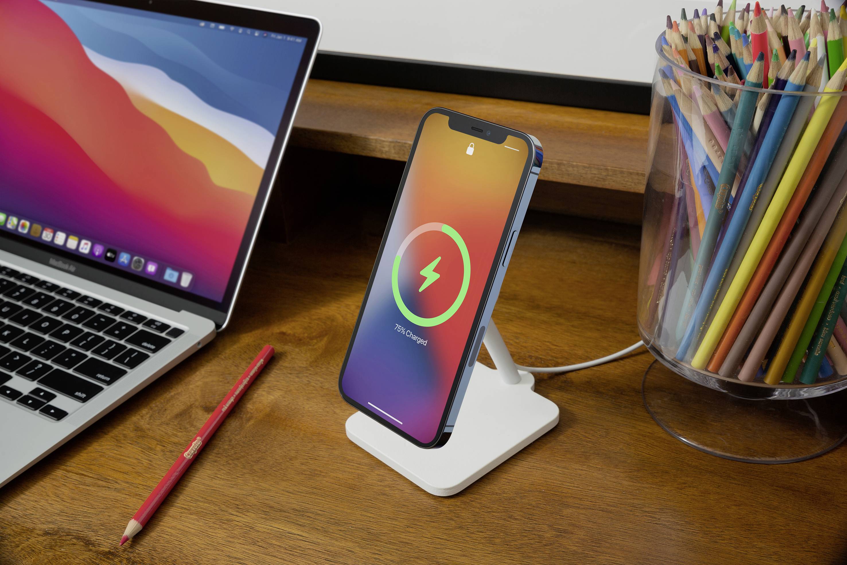 Support pour Chargeur MagSafe iPhone avec Support Stand Twelve South Forté Blanc-1