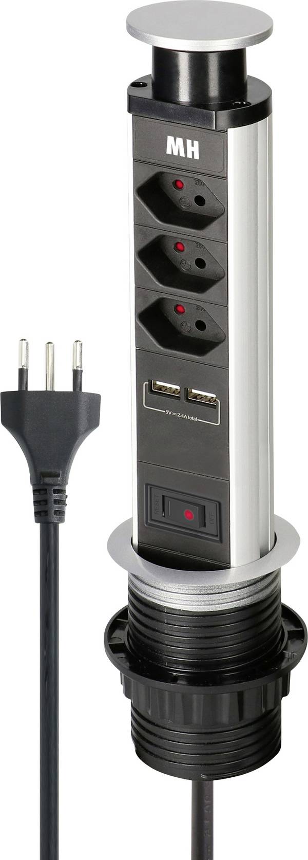 Bloc multiprise avec interrupteur Max Hauri 162364   fiche CH 1 pc(s)