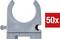 Collier de serrage gris, adapté pour un diamètre de 16 mm, illustré avec l'indication '50x' sur un fond rouge.