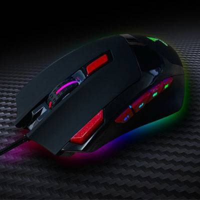 Berserker Gaming V1 Souris de gaming USB optique noir 9 Boutons 800 dpi, 1600 dpi, 2400 dpi, 3200 dpi, 4800 dpi, 6400 dp-3