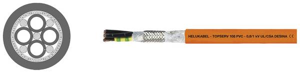 HELU TOPSERV® 108 Câble pour servo 4 G 25 mm² orange 707256 50 m