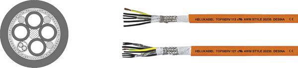 HELU TOPSERV® 112 Câble pour servo 4 G 10 mm² + 2 x 1.50 mm² orange 707284 50 m