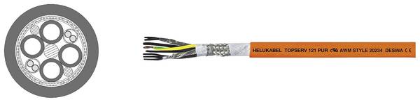 HELU TOPSERV® 121 Câble pour servo 4 G 10 mm² + 2 x 1 mm² orange 700564 500 m