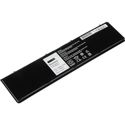 Batterie lithium-ion pour ordinateur portable avec étiquette 'Standard', spécifications et symboles de recyclage sur un boîtier noir.