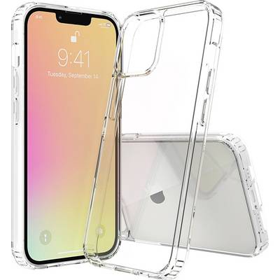 Étui de smartphone transparent, compatible avec un modèle de smartphone récent, montrant l'arrière et la date d'affichage 'Mardi, 14 septembre'.