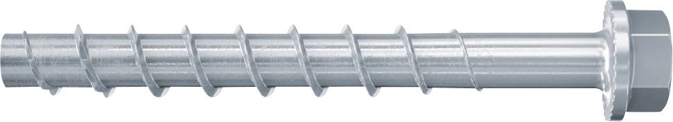 Vis à métaux à tête hexagonale et filetage traversant, alignée horizontalement.