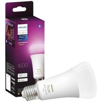 Philips Lighting Hue Ampoule à LED 871951428815700 CEE 2021: F (A - G) Hue White / Col. Amb. E27 Einzelpack 1600lm 100W 