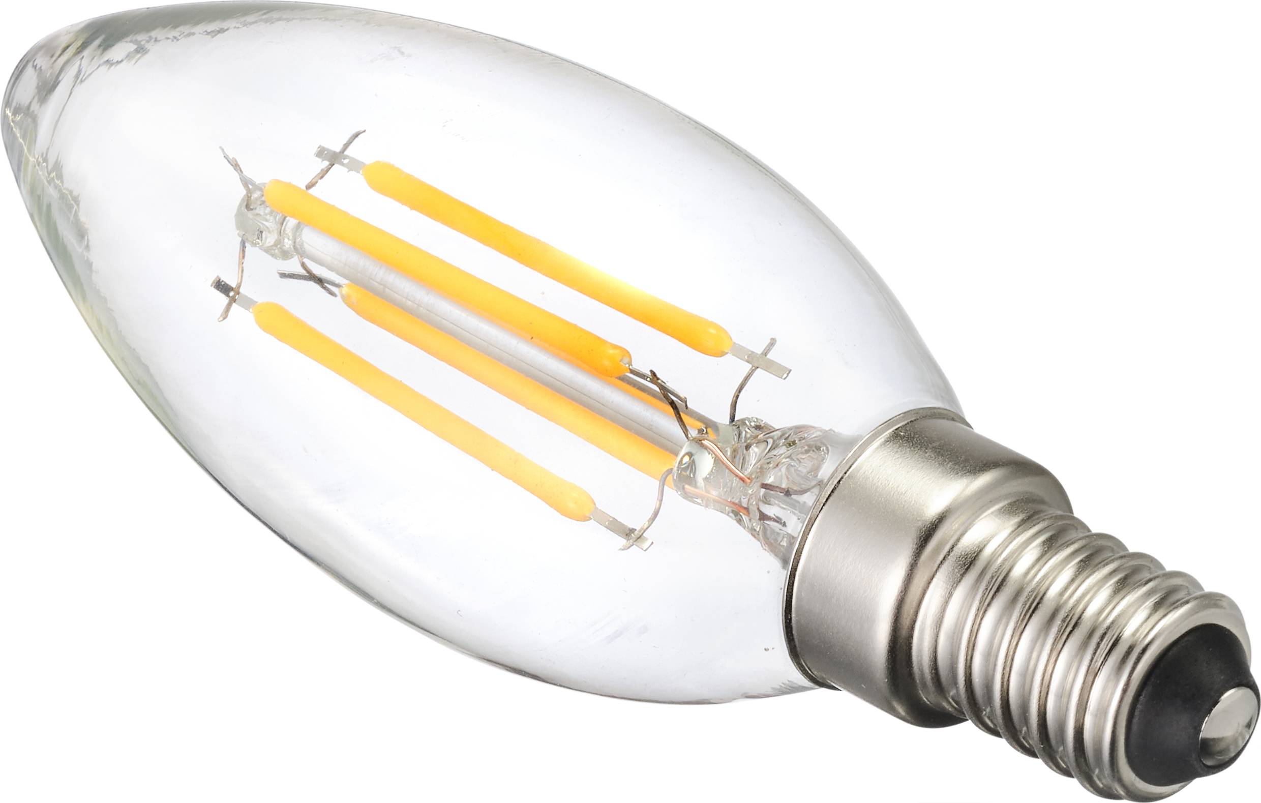 Ampoule en forme de goutte avec filaments LED visibles et culot à vis.