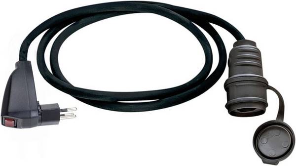Brennenstuhl 1132932 alimentation Rallonge   noir 1.5 m H05VV-F 3G 1,5 mm² avec bouton de réinitialisation