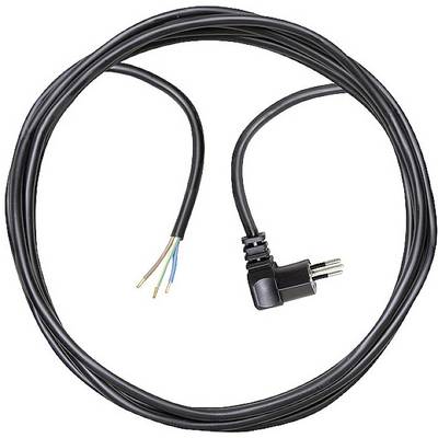Câble électrique noir avec fiche et extrémités dénudées pour connexions électriques.