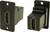 Deux adaptateurs muraux HDMI noirs de forme rectangulaire, chacun doté d'une connexion dorée et de trous de vis pour la fixation.
