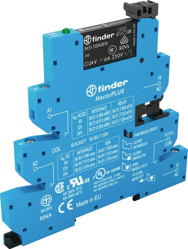 Finder 39.31.0.024.4060 Interface relais 24 V DC/AC 6 A 1 inverseur (RT) Piece 1 pc(s)