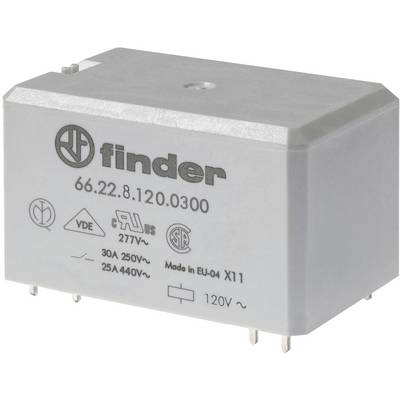 Finder 66.22.9.024.0300 Relais pour circuits imprimés 24 V/DC 30 A 2 NO (T) 10 pc(s)-0
