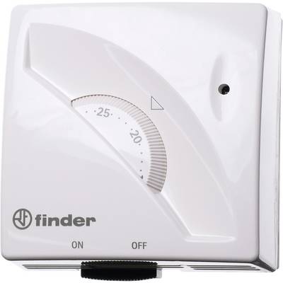 Un thermostat d'ambiance blanc avec un bouton rotatif allant de 5 à 30 degrés Celsius. Des repères indiquent le réglage de température actuel.