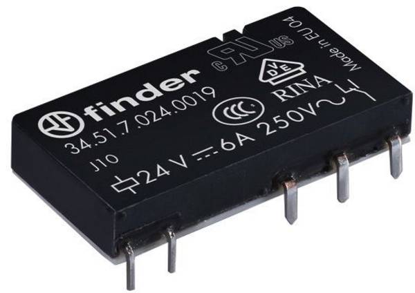 Finder 34.51.7.024.0019 Relais pour circuits imprimés 24 V/DC 6 A 1 inverseur (RT) 1 pc(s) Piece