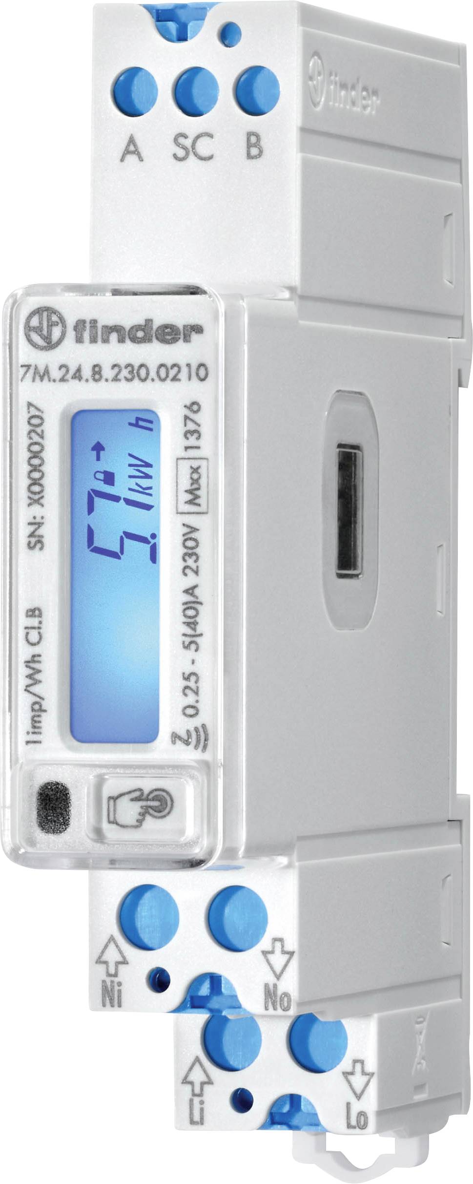 Finder 7M.24.8.230.0210 7M.24.8.230.0210 Compteur rail DIN 2 directions numérique 40 A 1 pc(s)